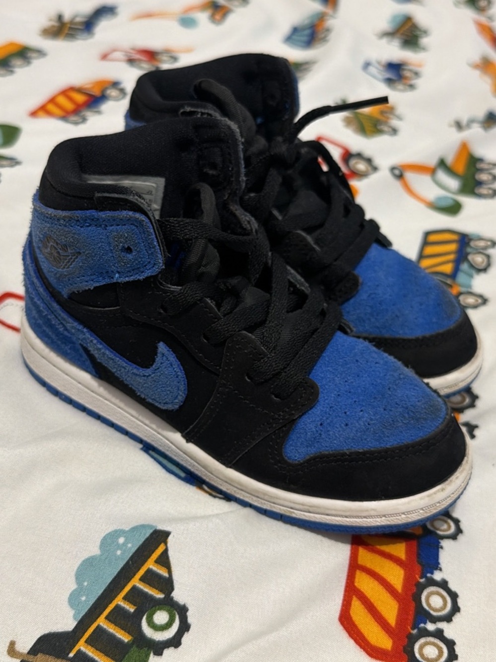 Nike Kids Black and Blue High-Top Sneakers
